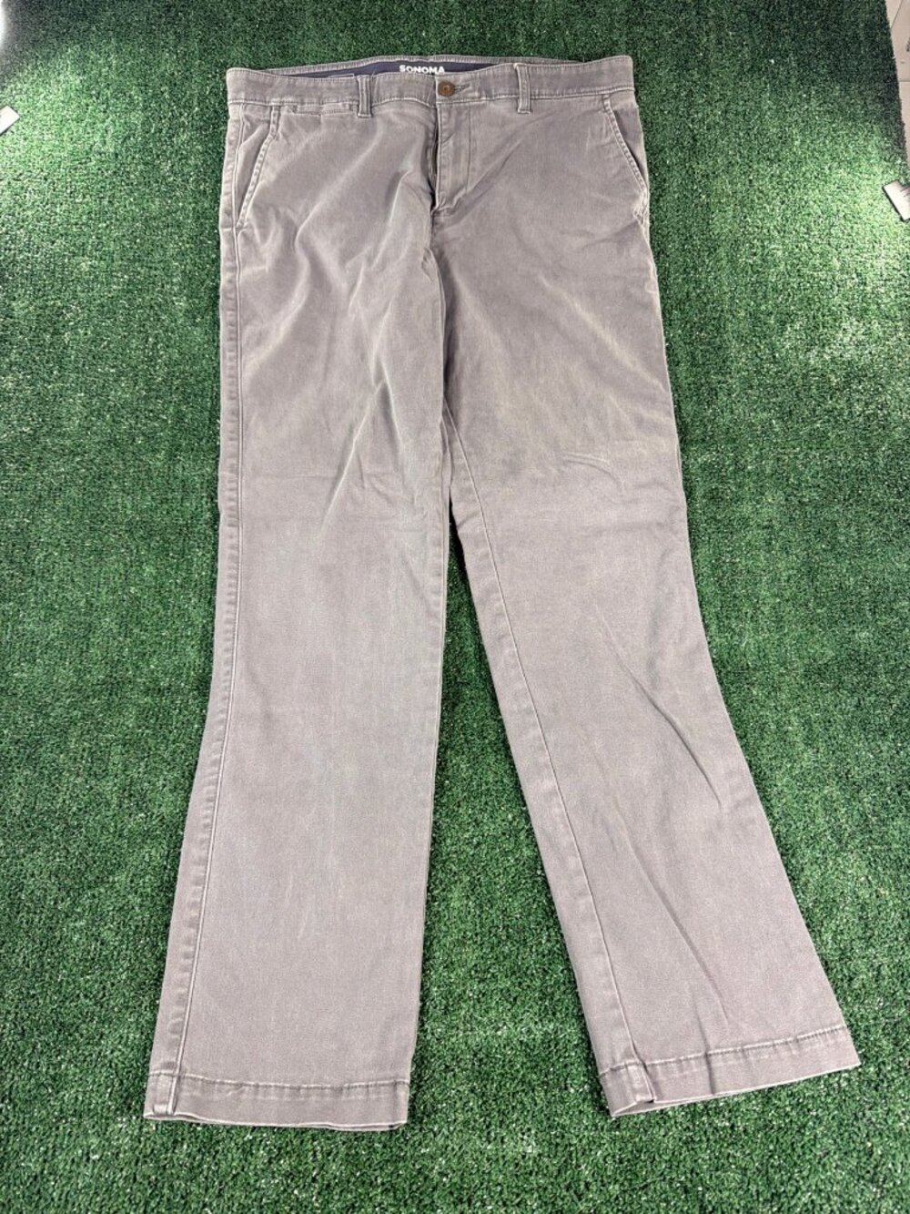 Sonoma Sport Pants Men 36x34 Gray Straight Chino